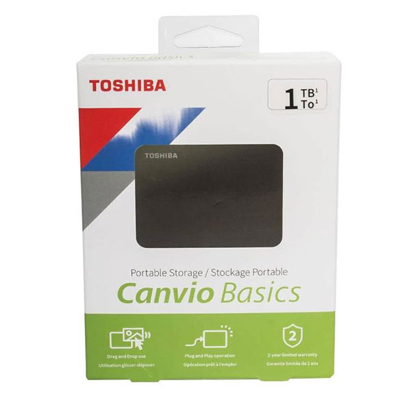 Toshiba HDTB410EK3AA Canvio Basics Portable Hard Drive - 1 TB, Black