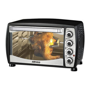 ARMCO AEC-3810R(SB) - 38L Full Convection Electric Oven, 1600W, Black & Stainless Steel Housing