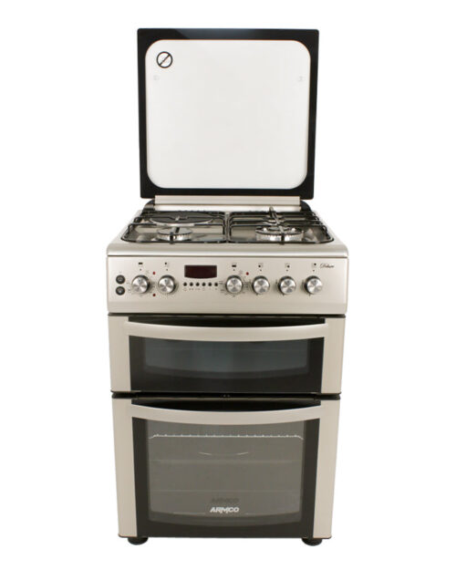 ARMCO GC-F6631LX2D2(SS) - 3 Gas(1 WOK), 1 Electric, 60x60 Double Oven Gas Cooker, Stainless Steel.