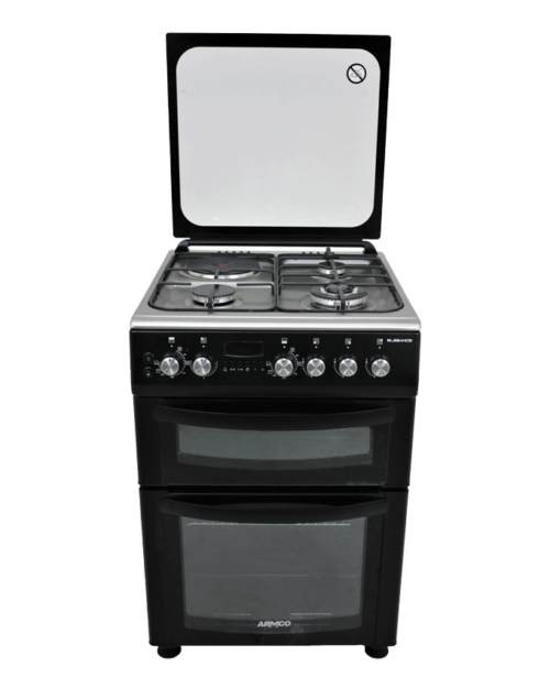 ARMCO GC-F6631LX3D2(BK) - 3 Gas(1 WOK), 1 Electric, 60x60 Double Oven Gas Cooker.