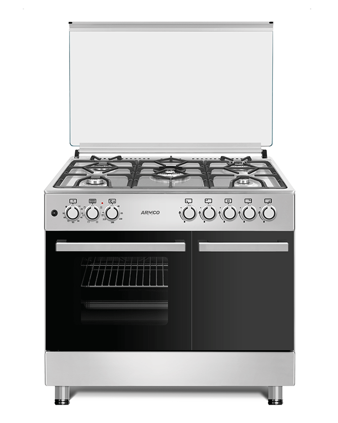 ARMCO GC-F9650ZBT(SS) - 5 Gas (1 Triple WOK, 1 Mini WOK) 60x90 Gas Cooker.