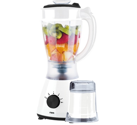 Mika Blender 1.5L, 2 in 1, With Grinder, White & Black