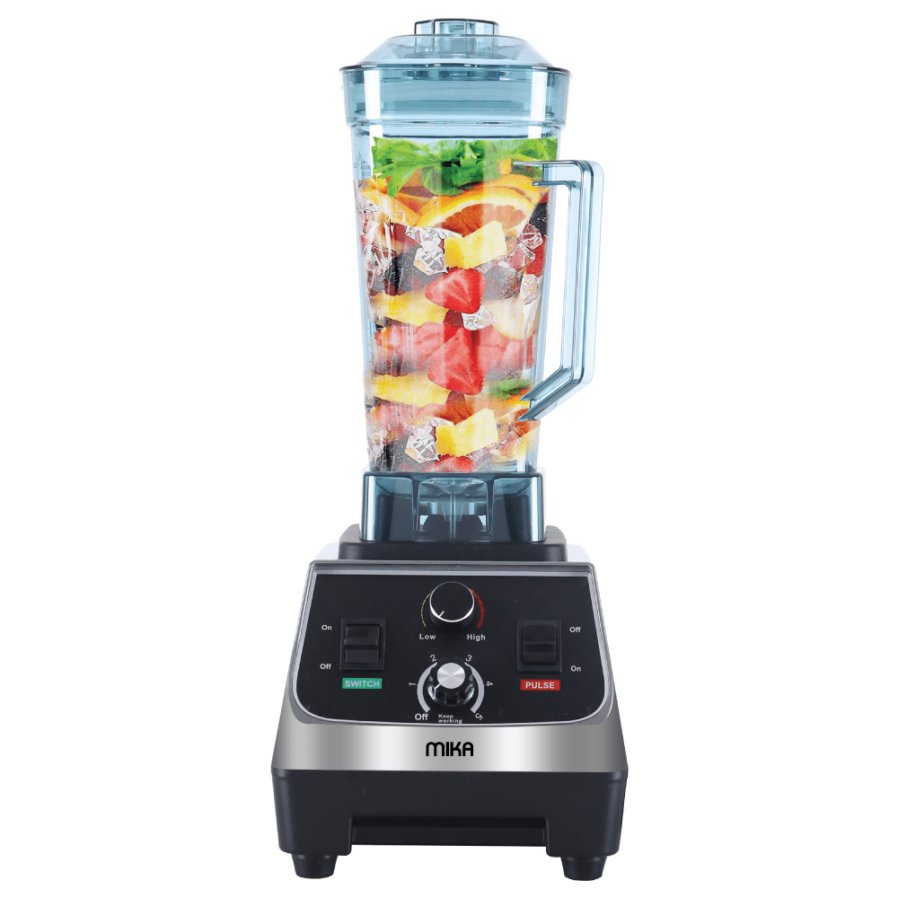 Mika Commercial Blender, 2L, Silver & Black