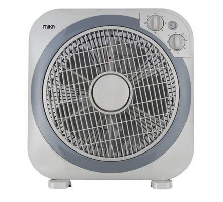 Mika Box Fan, 12", Square, Light & Dark Grey