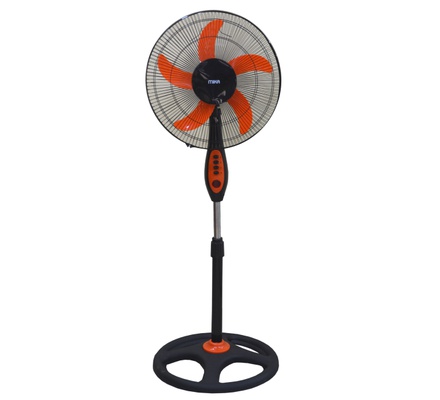 Mika Stand Fan, 16", Orange & Black