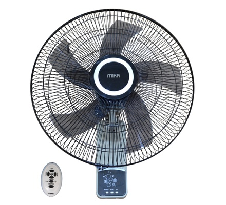 Mika Wall Fan, 18", Grey & Black