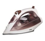 Mika Steam Iron, Ceramic Soleplate, White & Brown