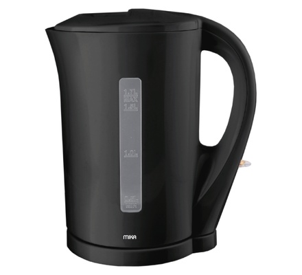 Mika Kettle (Electric), Plastic, 1.7L, Cordless, Black