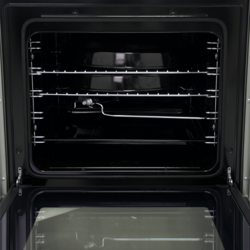 Mika Standing Cooker, 60cm X 60cm, 4 Gas, Electric Oven, Half Inox