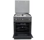 Mika Standing Cooker, 58cm x 58cm, 3 Gas Burner + 1 Electric Plate, Decor Silver