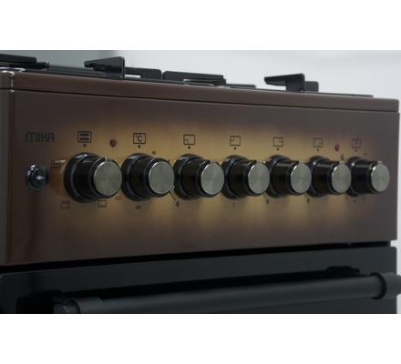 Mika Standing Cooker, 58cm x 58cm, 3 Gas Burner + 1 Electric Plate, Light Brown
