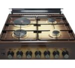Mika Standing Cooker, 58cm x 58cm, 3 Gas Burner + 1 Electric Plate, Light Brown