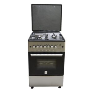 Mika Standing Cooker, 58cm X 58cm, 3 + 1, Electric Oven, Silver