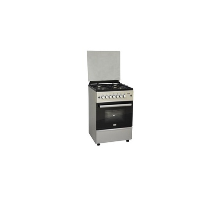 Mika Standing Cooker Full Gas, 58cm X 58cm, 4GB, Gas Oven, Silver