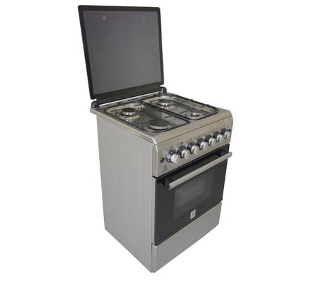 Mika Standing Cooker, 58cm X 58cm, 4GB, Electric Oven, Half Inox