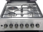 Mika Standing Cooker, 60cm x 60cm, 3 Gas Burner + 1 Electric Plate, Half Inox