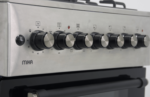 Mika Standing Cooker, 60cm x 60cm, 3 Gas Burner + 1 Electric Plate, Half Inox