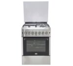 Mika Standing Cooker, 60cm x 60cm, 3 Gas Burner + 1 Electric Plate, Half Inox