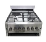 Mika Standing Cooker, 60cm x 60cm, 3 Gas Burner + 1 Electric Plate, Half Inox
