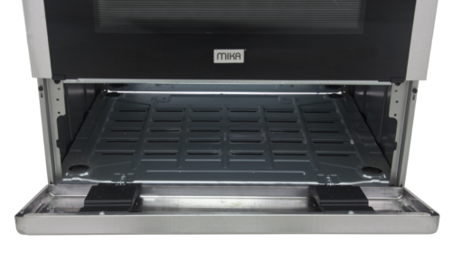 Mika Standing Cooker, 60cm x 60cm, 3 Gas Burner + 1 Electric Plate, Half Inox