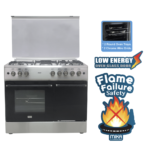 Mika Standing Cooker, 90cm x 60cm, 4 Gas Burner + 1 Electric Plate, Gas Compartment WOK Burner