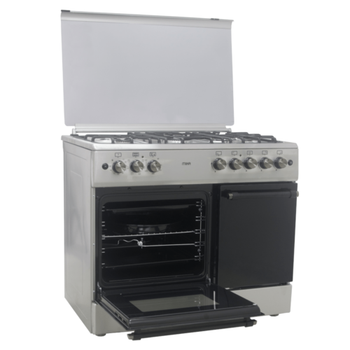 Mika Standing Cooker, 90cm x 60cm, 4 Gas Burner + 1 Electric Plate, Gas Compartment WOK Burner