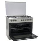 Mika Standing Cooker, 90cm X 60cm, 4 + 2, Electric Oven, Half Inox