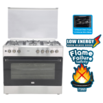 Mika Standing Cooker, 90cm X 60cm, 5GB, Electric Oven, Half Inox