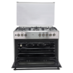 Mika Standing Cooker, 90cm X 60cm, 5GB, Electric Oven, Half Inox
