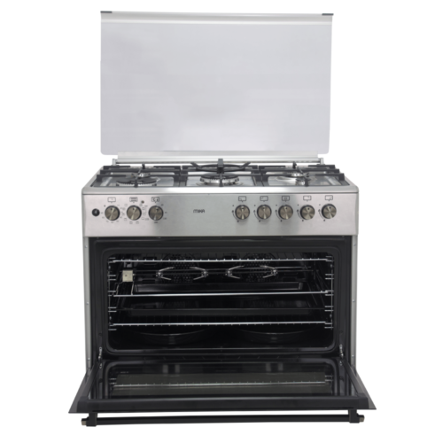 Mika Standing Cooker, 90cm X 60cm, 5GB, Electric Oven, Half Inox