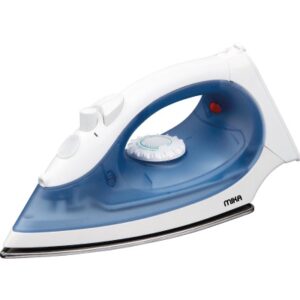 Mika Steam Iron, Non-Stick Soleplate, White & Blue