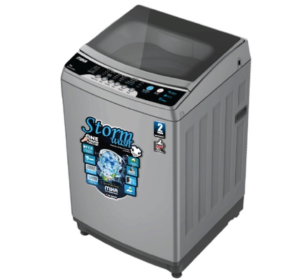 Mika Washing Machine, 8KG, Fully Automatic, Top Load, Dark Silver