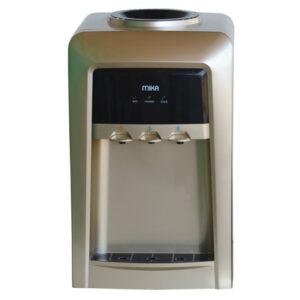 Mika Water Dispenser, Table Top, Hot, Normal & Electric Cooling (3 Taps), Gold & Black