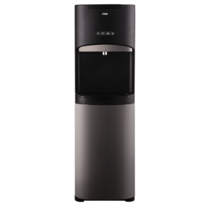 Mika Water Dispenser, Floor Standing, With Sensor Taps , Botttom Load, Black & Dark SS