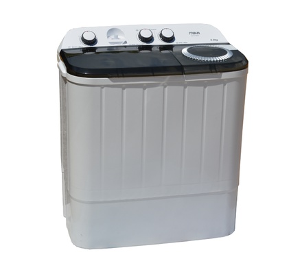 Mika Washing Machine, 6kg, Semi Automatic, Twin Tub, White & Grey