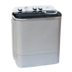 Mika Washing Machine, 7kg, Semi Automatic, Twin Tub, White & Grey