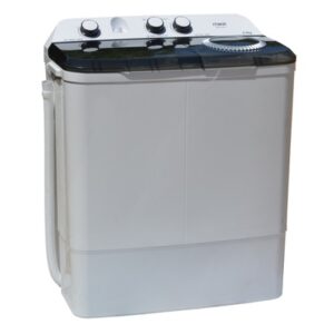 Mika Washing Machine, 8kg, Semi Automatic, Twin Tub, White & Grey