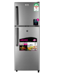 Armco Refrigerator, 128L, 2door, COOLPACK, Interior Lamp, 2 Strengthened Wire Shelves, Crystal Vegetable Crisper, Toughened Freezer shelves, Egg Tray, External handle, Lock and Key, Dark Silver