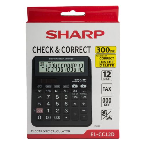 Sharp - EL-CC12D - 12 Digit Calculator - Black