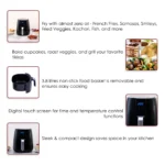 WonderChef Prato Air Fryer, Digital, 3.8L Non-Stick Frying Basket-Black