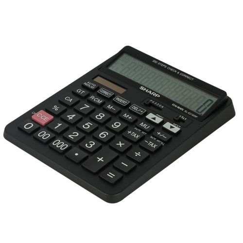 Sharp - EL-CC12GP - 12 Digit Calculator - Black