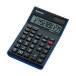Sharp - EL-144T - 14 Digit Calculator - Black/ Blue