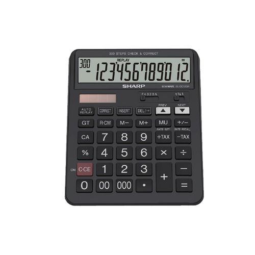 Sharp - EL-CC12GP - 12 Digit Calculator - Black