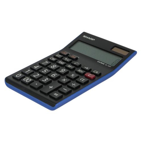 Sharp - EL-145T - 14 Digit Calculator - Black/ Blue