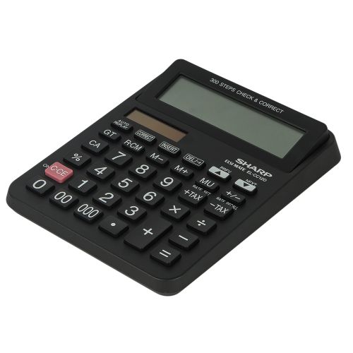 Sharp - EL-CC12D - 12 Digit Calculator - Black
