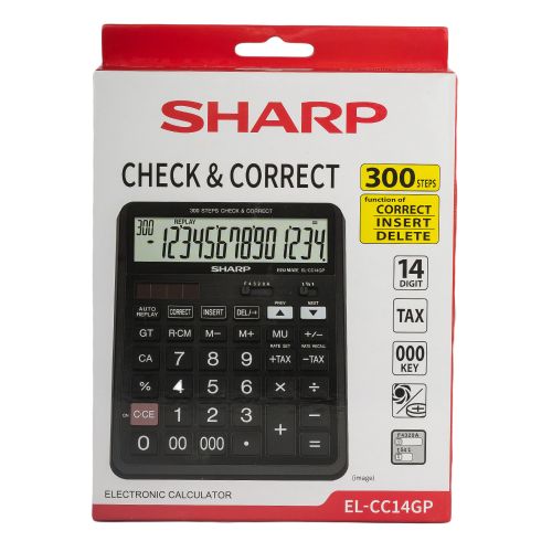 Sharp - EL-CC14GP - 14 Digit Calculator - Black