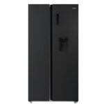 MIKA Fridge, 562L, 2 Door Side By Side, No Frost (Frost Free), INVERTER Compressor, Shiny Black