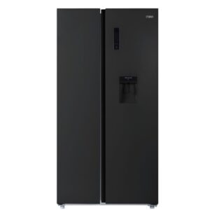 MIKA Fridge, 562L, 2 Door Side By Side, No Frost (Frost Free), INVERTER Compressor, Shiny Black