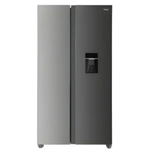MIKA Fridge, 595L, 2 Door Side By Side, No Frost (Frost Free), INVERTER Compressor, Inox Line Brush
