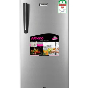 ARF-206G(DS) - Refrigerator (8.0Cu.ft.g) 165L, 1 door, Tempered Glass Shelves, Cool Pack, Ice Tray, Big Ice Box, Stylish Handle, Lock and Key, Vegetable Crisper, Integrative Fresh Room and Defrosting Tray, External Condenser, Dark Silver.